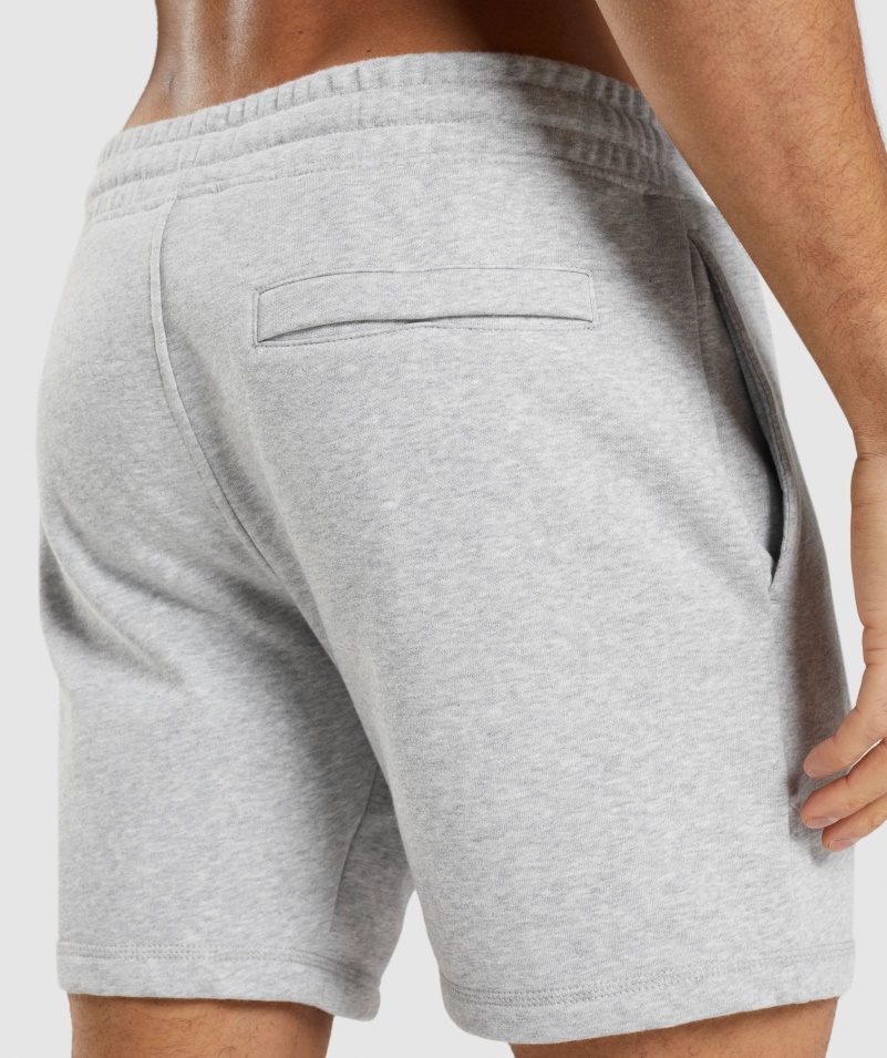 šortky Gymshark Crest Light Grey Core Marl