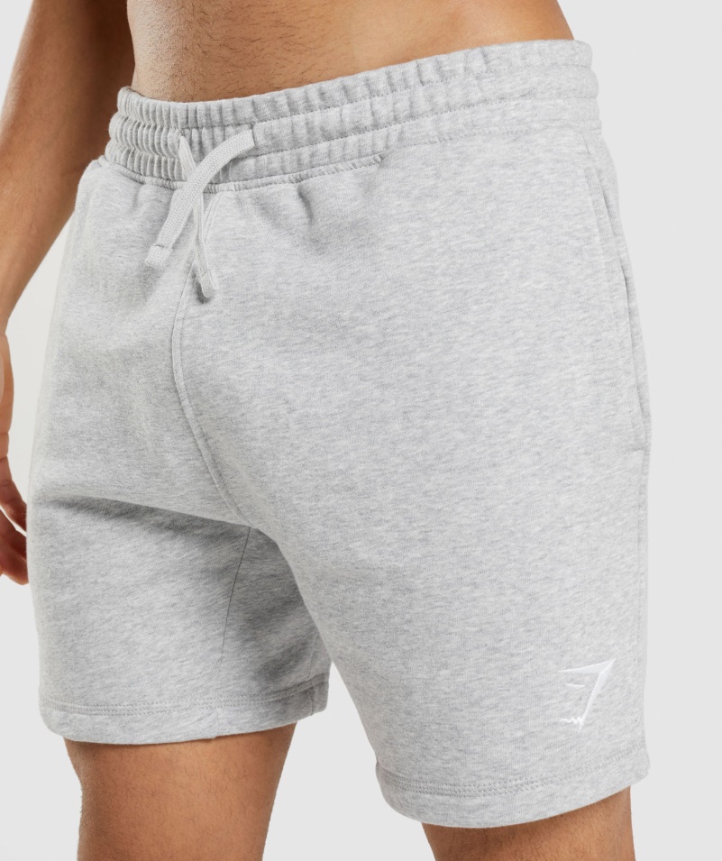 šortky Gymshark Crest Light Grey Core Marl