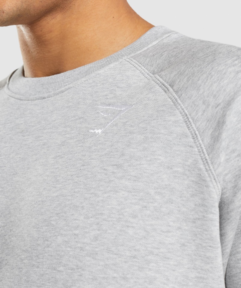 Mikina Gymshark Crest Svetlosivá Jadrová Marl