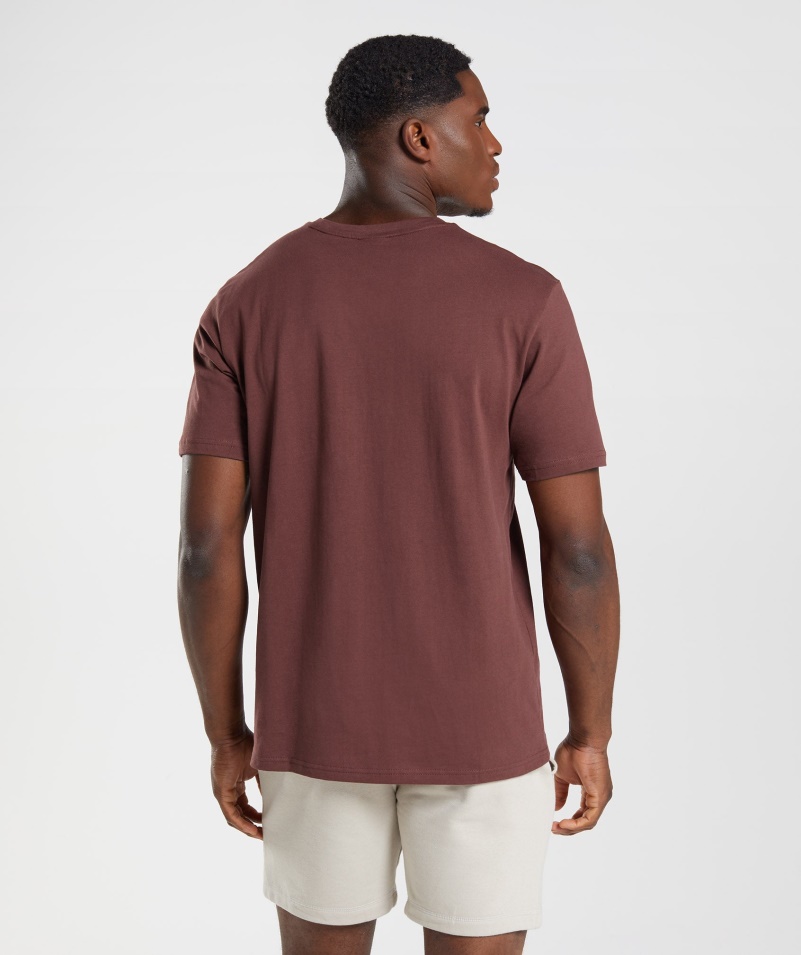 Tričko Gymshark Crest čerešňovo Hnedé