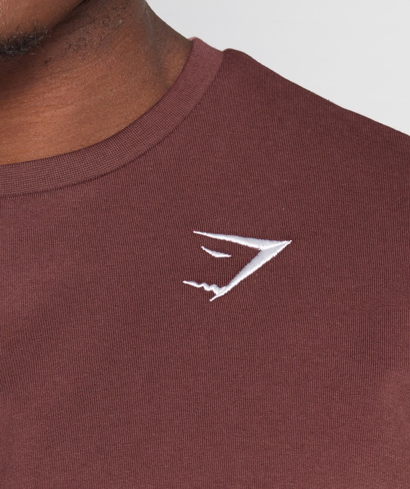 Tričko Gymshark Crest čerešňovo Hnedé