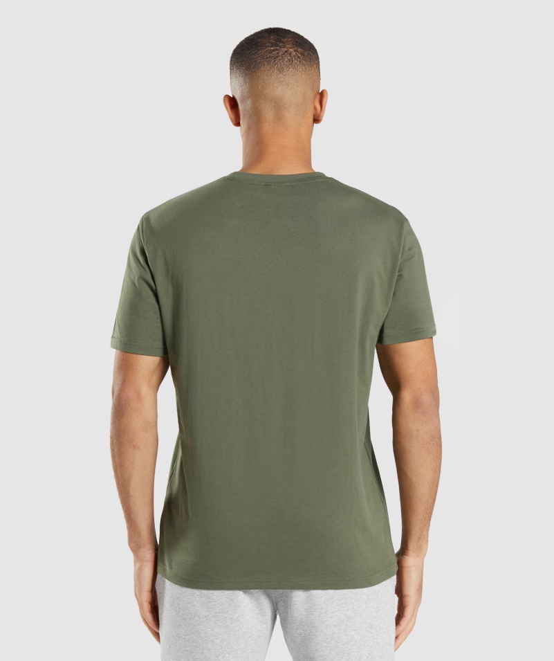 Gymshark Crest Tričko Jadro Olivové