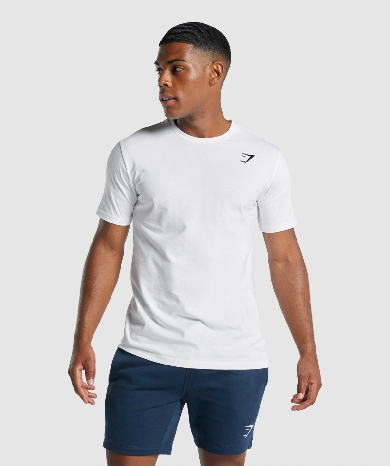 Tričko Gymshark Crest Biele
