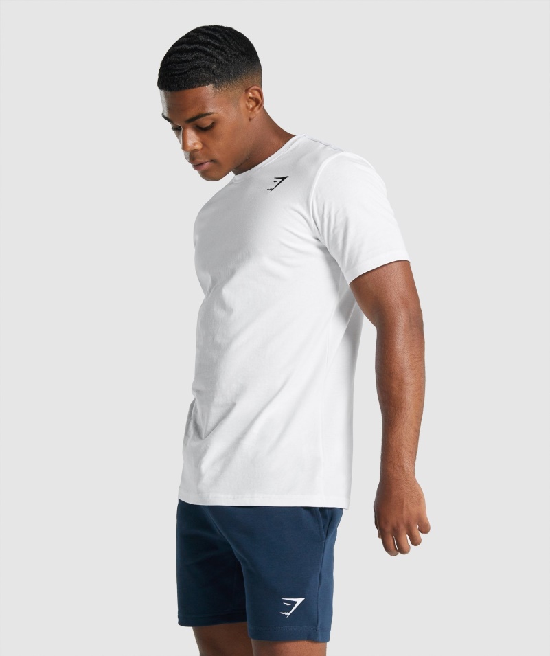 Tričko Gymshark Crest Biele