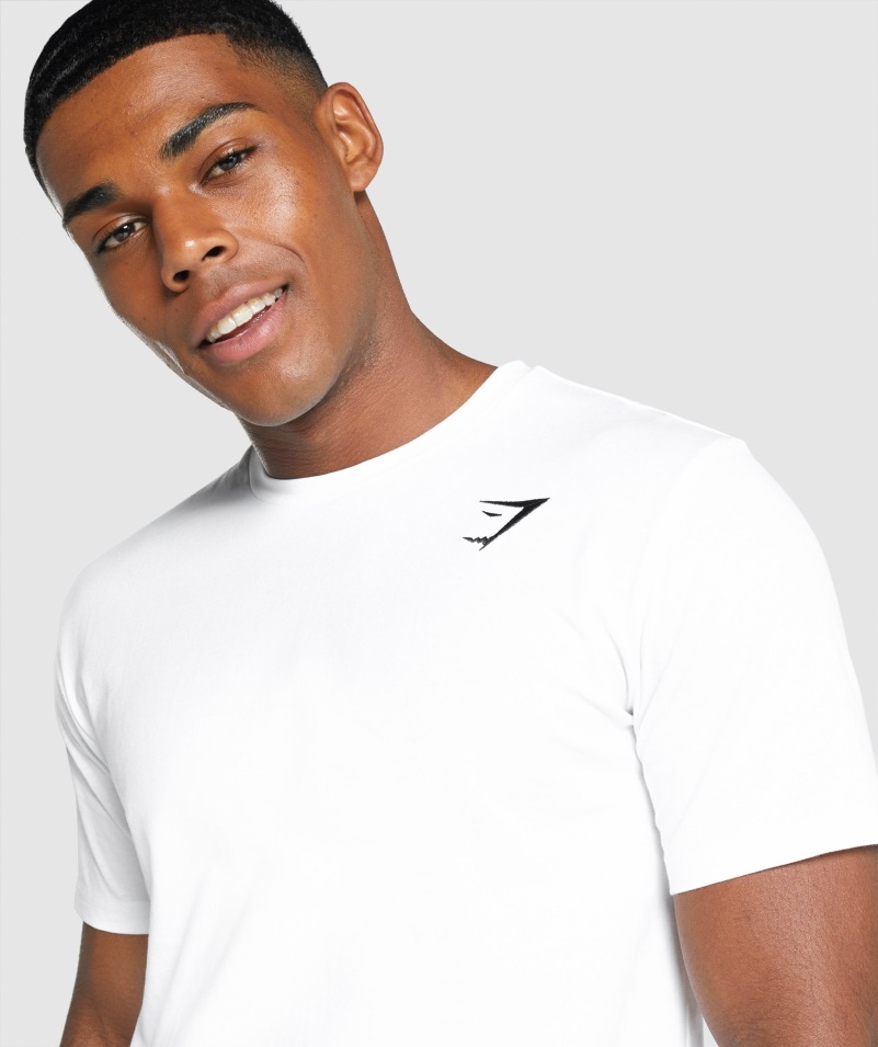 Tričko Gymshark Crest Biele