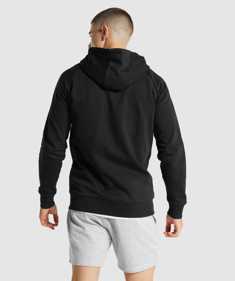 Mikina Na Zips S Kapucňou Gymshark Crest čierna