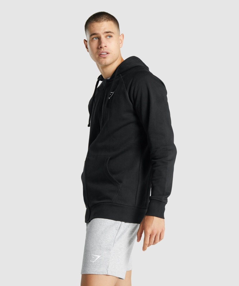 Mikina Na Zips S Kapucňou Gymshark Crest čierna