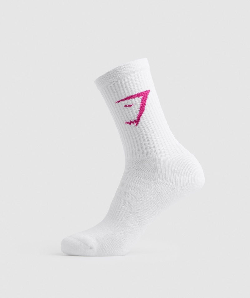 Gymshark Crew Farebné Ponožky 3pk Biele