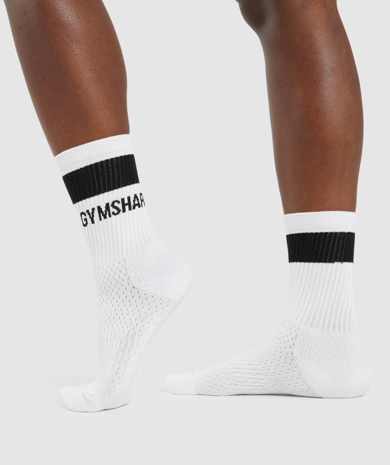 Gymshark Crew Ponožky 1pk Biele