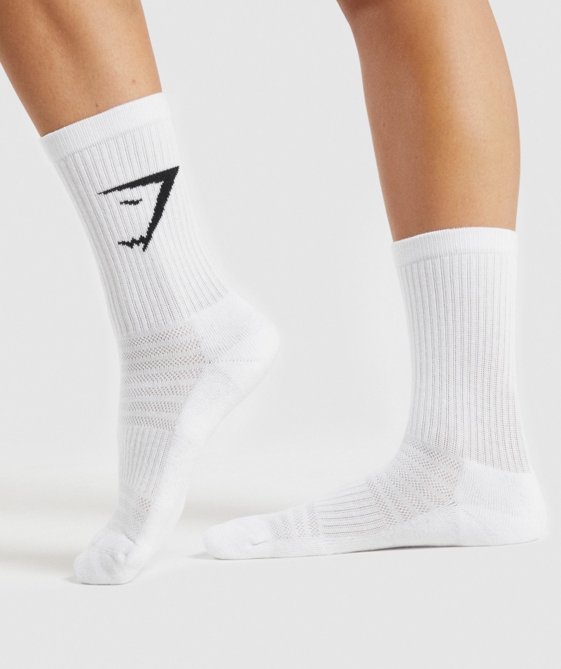 Gymshark Crew Ponožky 3pk Biele