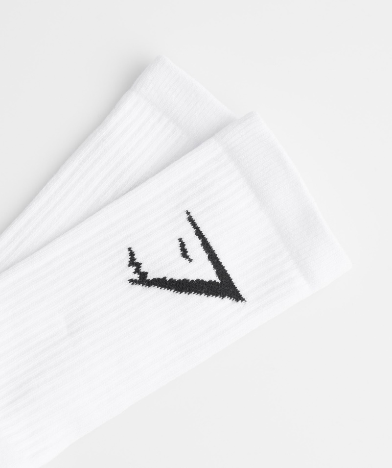 Gymshark Crew Ponožky 3pk Biele