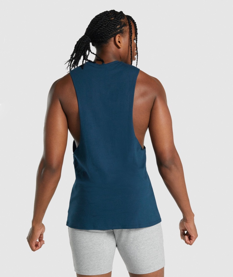 Gymshark Kritické 2.0 Padacie Rameno Tank Navy
