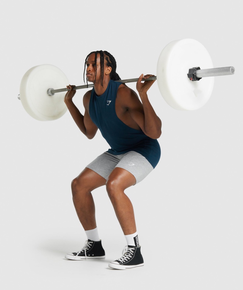 Gymshark Kritické 2.0 Padacie Rameno Tank Navy