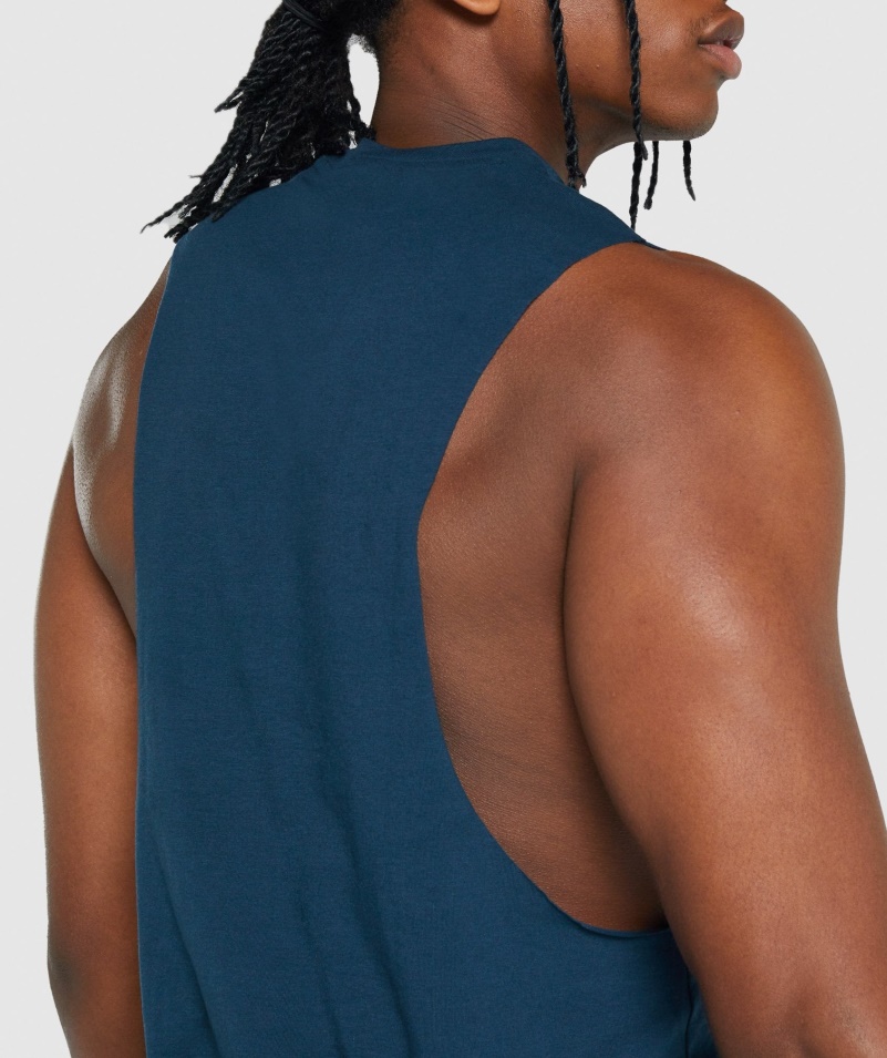 Gymshark Kritické 2.0 Padacie Rameno Tank Navy