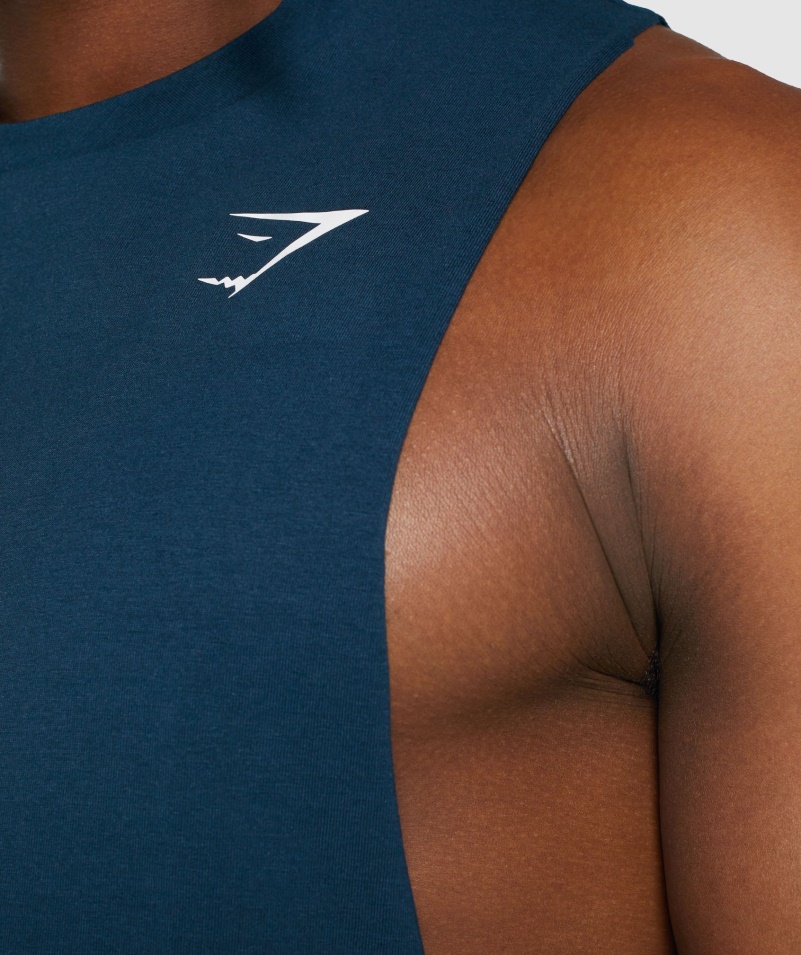 Gymshark Kritické 2.0 Padacie Rameno Tank Navy