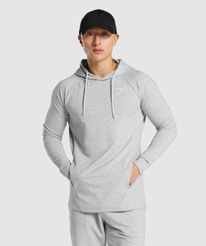 Mikina S Kapucňou Gymshark Kritická 2.0 Svetlo šedá Marl