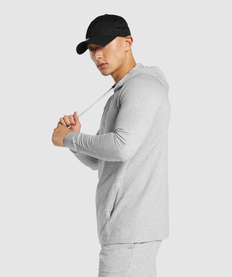 Mikina S Kapucňou Gymshark Kritická 2.0 Svetlo šedá Marl