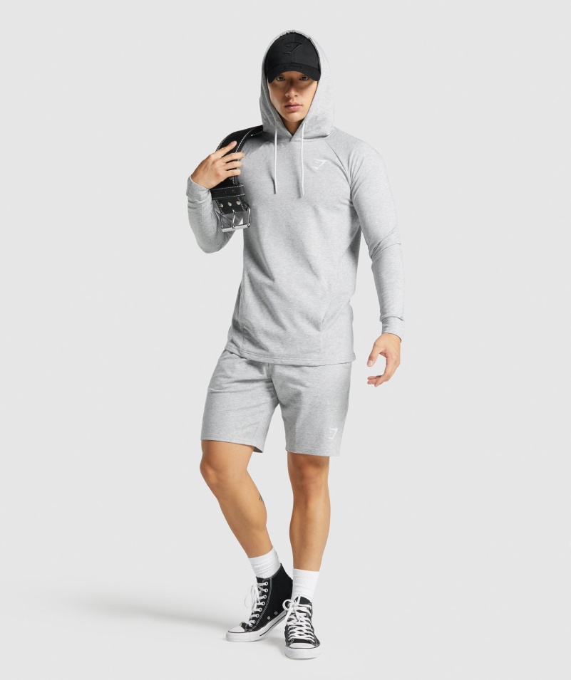 Mikina S Kapucňou Gymshark Kritická 2.0 Svetlo šedá Marl