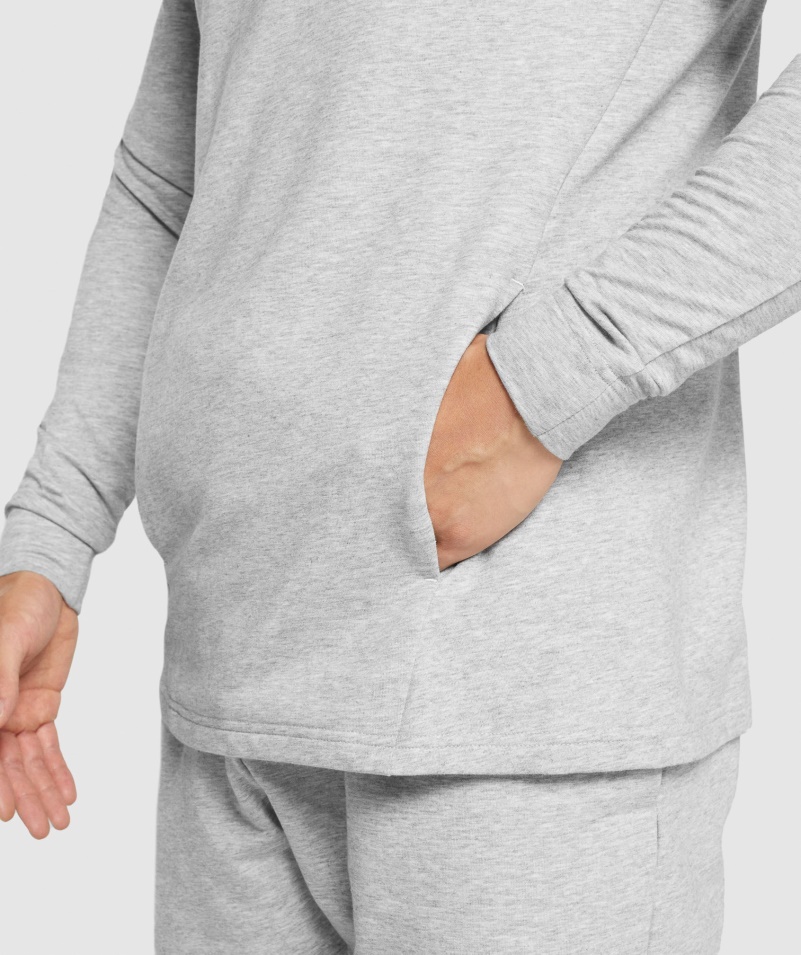 Mikina S Kapucňou Gymshark Kritická 2.0 Svetlo šedá Marl