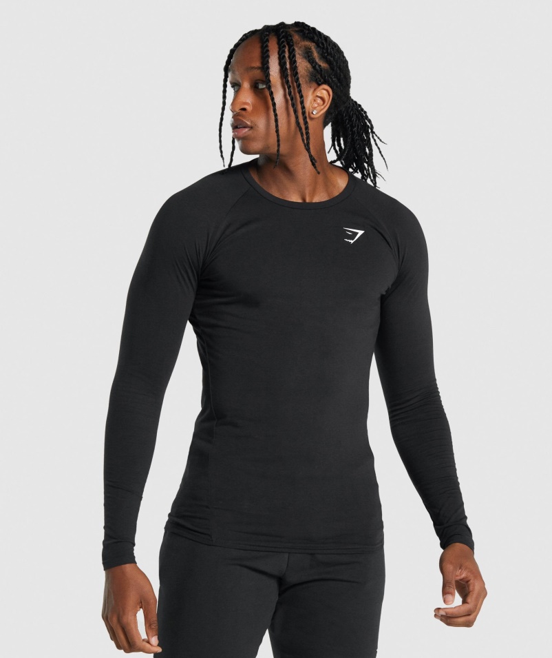 Gymshark Kritické 2.0 Tričko S Dlhým Rukávom čierne