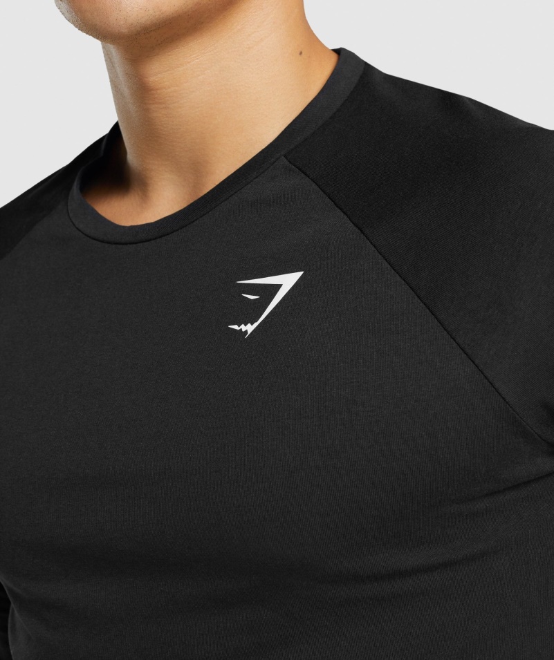 Pánske Tričko S Dlhým Rukávom Gymshark Kritické 2.0 čierne