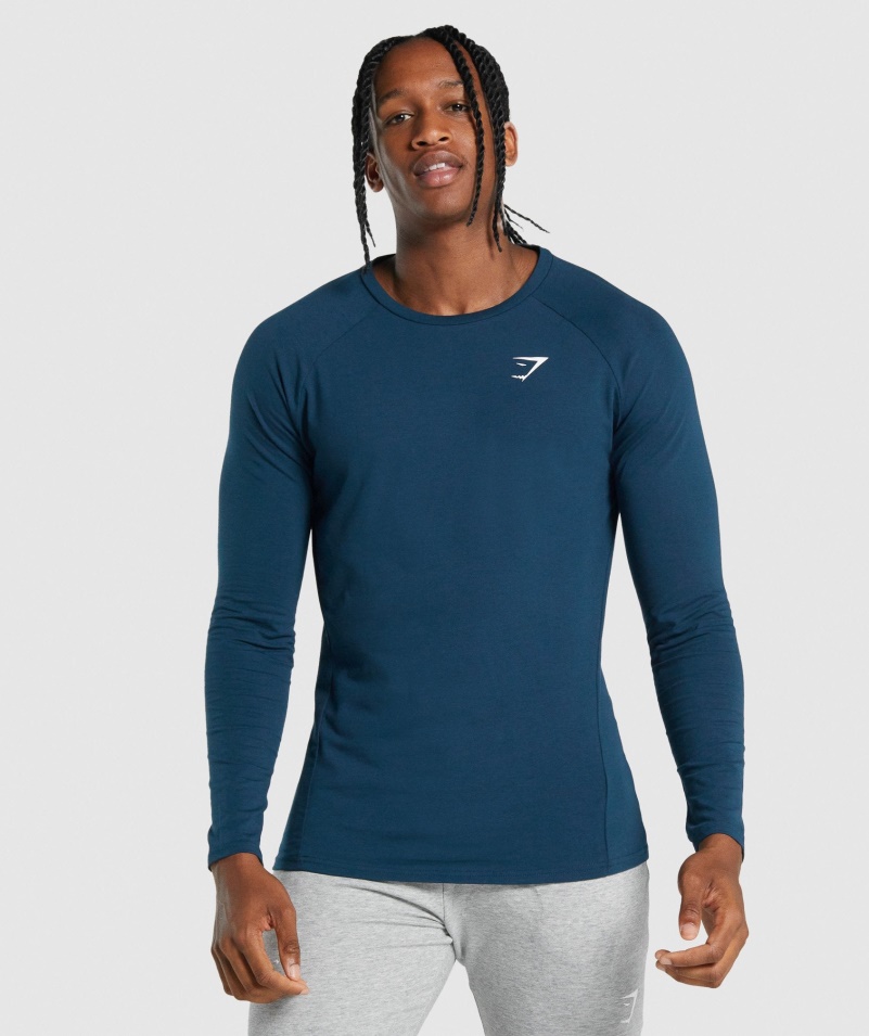 Pánske Námornícke Tričko Gymshark Kritické 2.0 S Dlhým Rukávom
