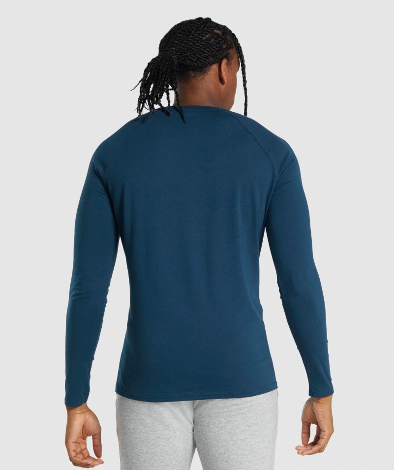 Pánske Námornícke Tričko Gymshark Kritické 2.0 S Dlhým Rukávom