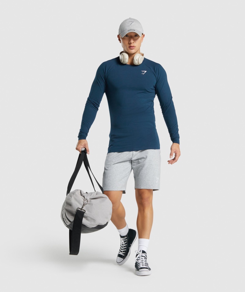 Gymshark Kritické 2.0 Tričko S Dlhým Rukávom Tmavomodré