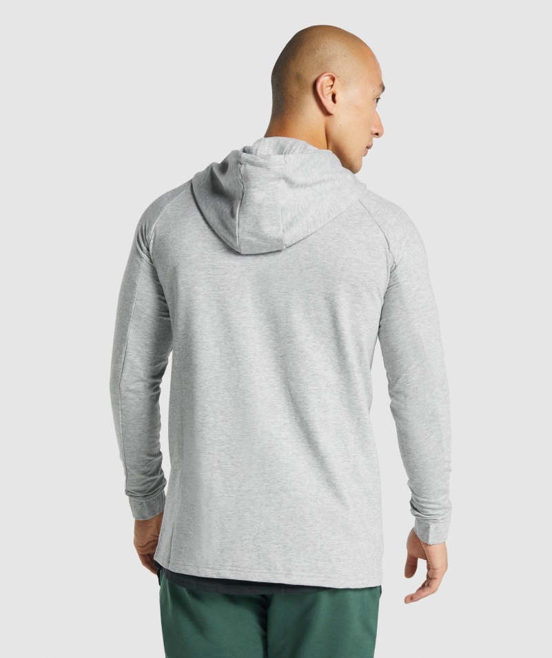 Mikina S Kapucňou Na Zips Gymshark Kritická 2.0 Svetlo šedá Marl