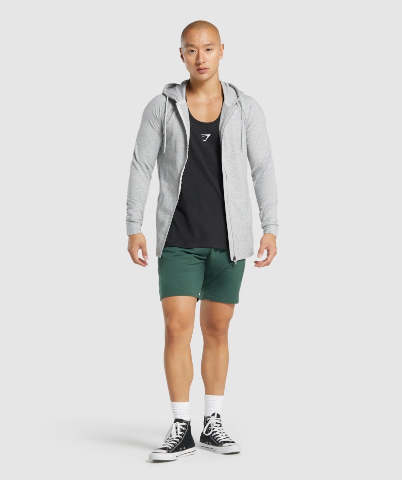Mikina S Kapucňou Na Zips Gymshark Kritická 2.0 Svetlo šedá Marl