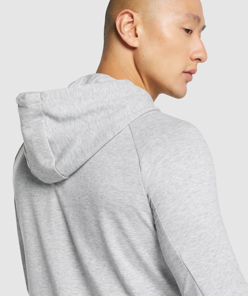Mikina S Kapucňou Na Zips Gymshark Kritická 2.0 Svetlo šedá Marl