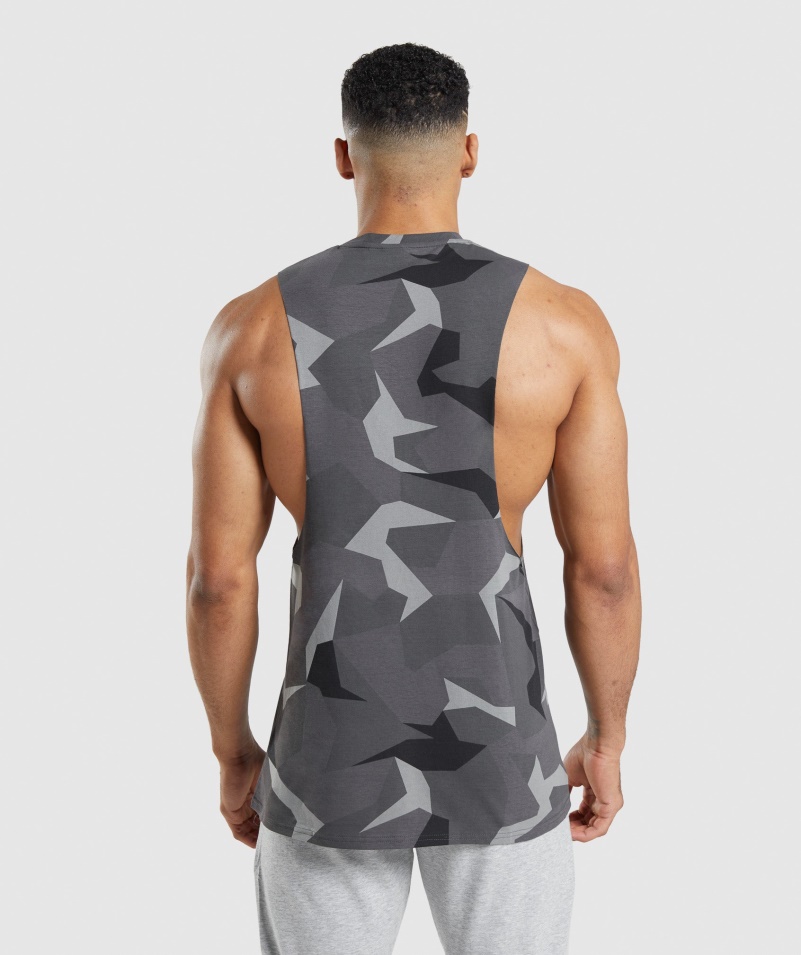 Gymshark Kritické Padacie Rameno Tank čierna Potlač