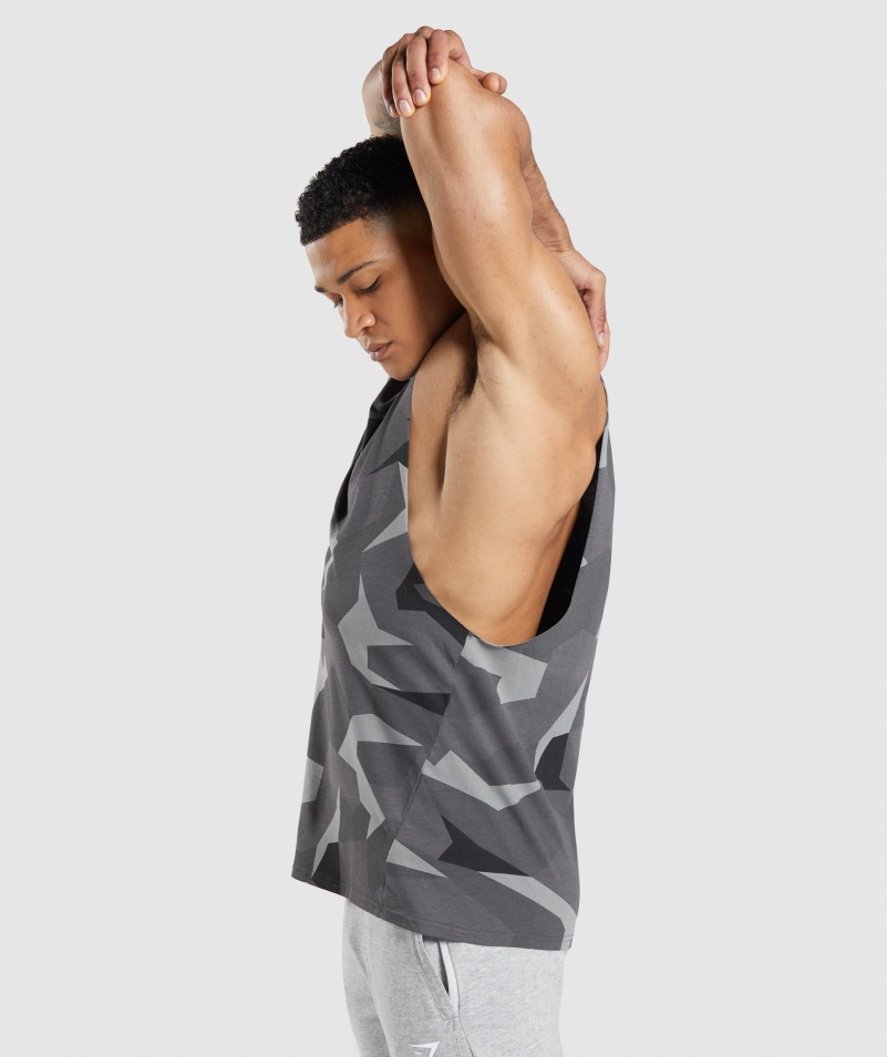 Gymshark Kritické Padacie Rameno Tank čierna Potlač