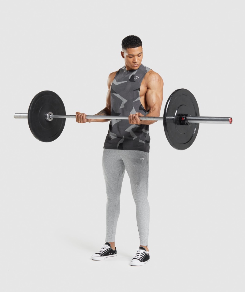 Gymshark Kritické Padacie Rameno Tank čierna Potlač