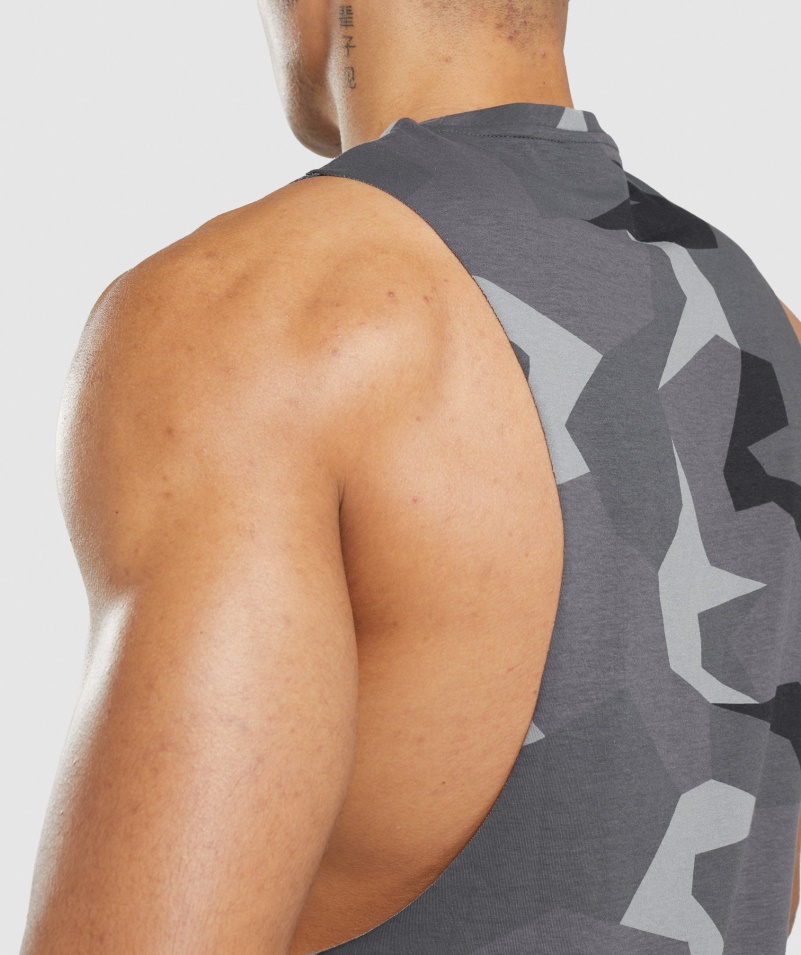 Gymshark Kritické Padacie Rameno Tank čierna Potlač