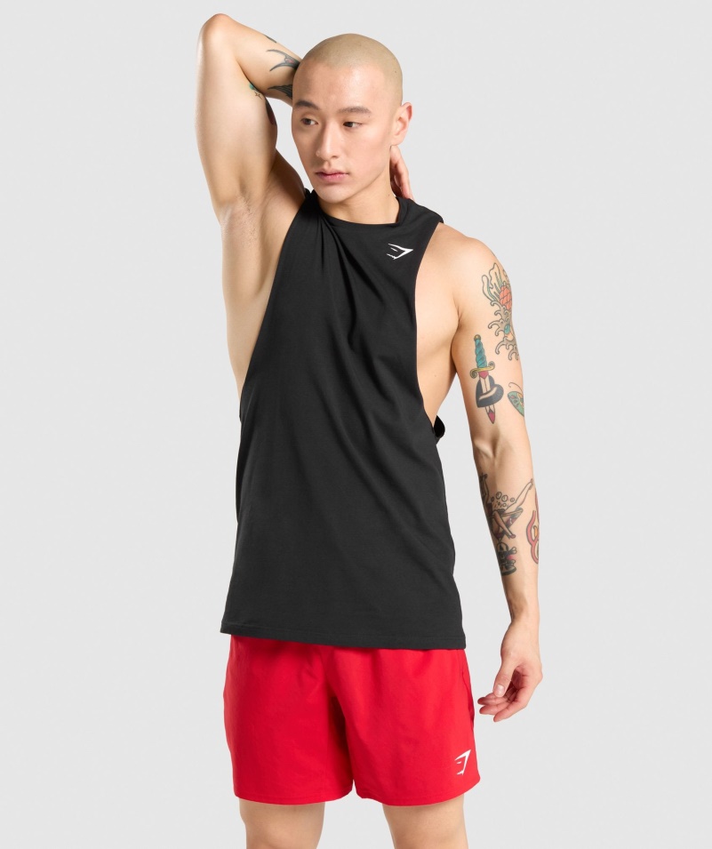 Gymshark Kritické Sklopné Rameno Tank čierny