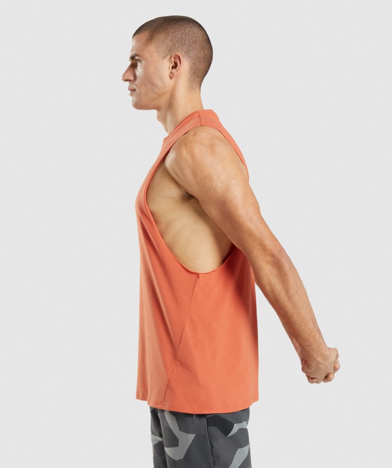 Gymshark Kritické Padacie Rameno Tank Hlinená Oranžová
