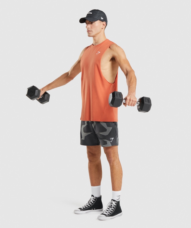 Gymshark Kritické Padacie Rameno Tank Hlinená Oranžová