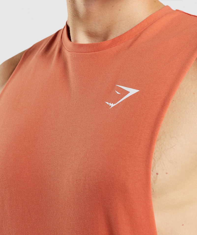 Gymshark Kritické Padacie Rameno Tank Hlinená Oranžová