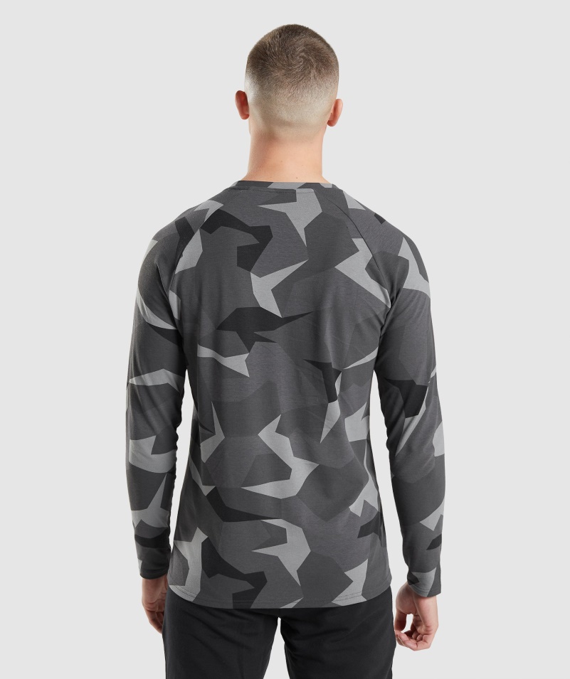 Gymshark Kritické Tričko S Dlhým Rukávom S čiernou Potlačou