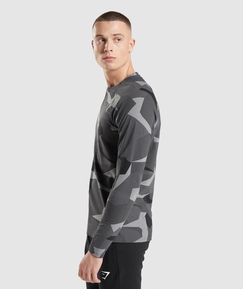 Gymshark Kritické Tričko S Dlhým Rukávom S čiernou Potlačou