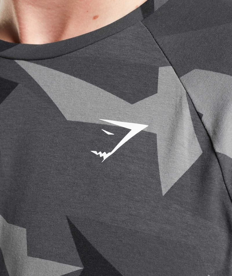 Gymshark Kritické Tričko S Dlhým Rukávom S čiernou Potlačou