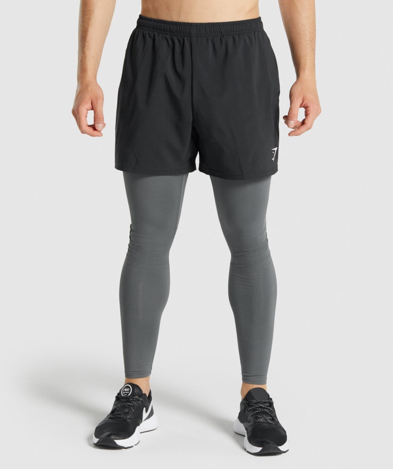 Gymshark Element Baselayer Legíny Drevené Uhlie