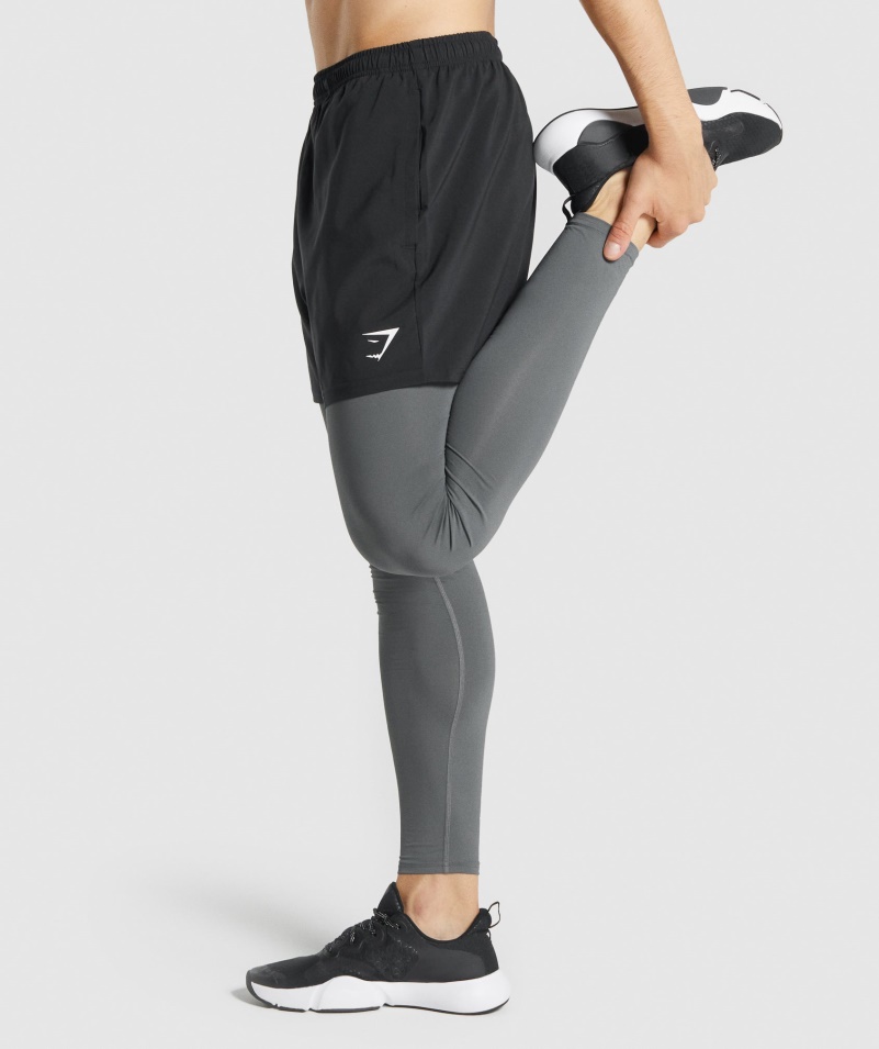 Gymshark Element Baselayer Legíny Drevené Uhlie
