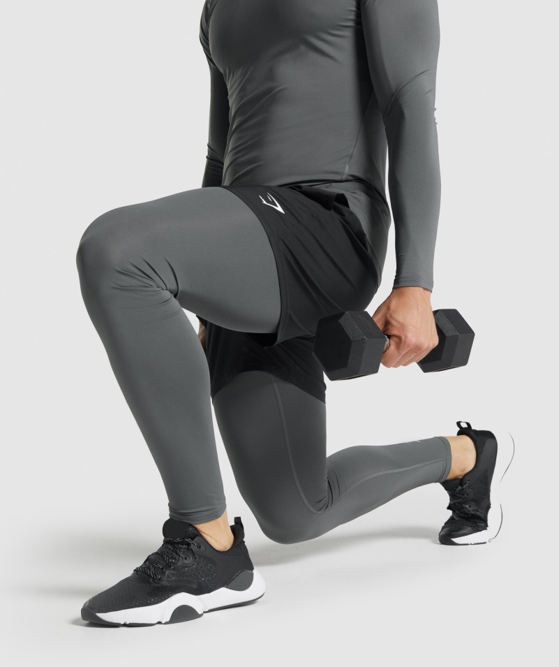 Gymshark Element Baselayer Legíny Drevené Uhlie