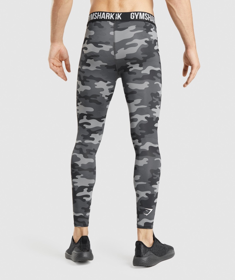 Gymshark Element Baselayer Legíny Sivá Potlač