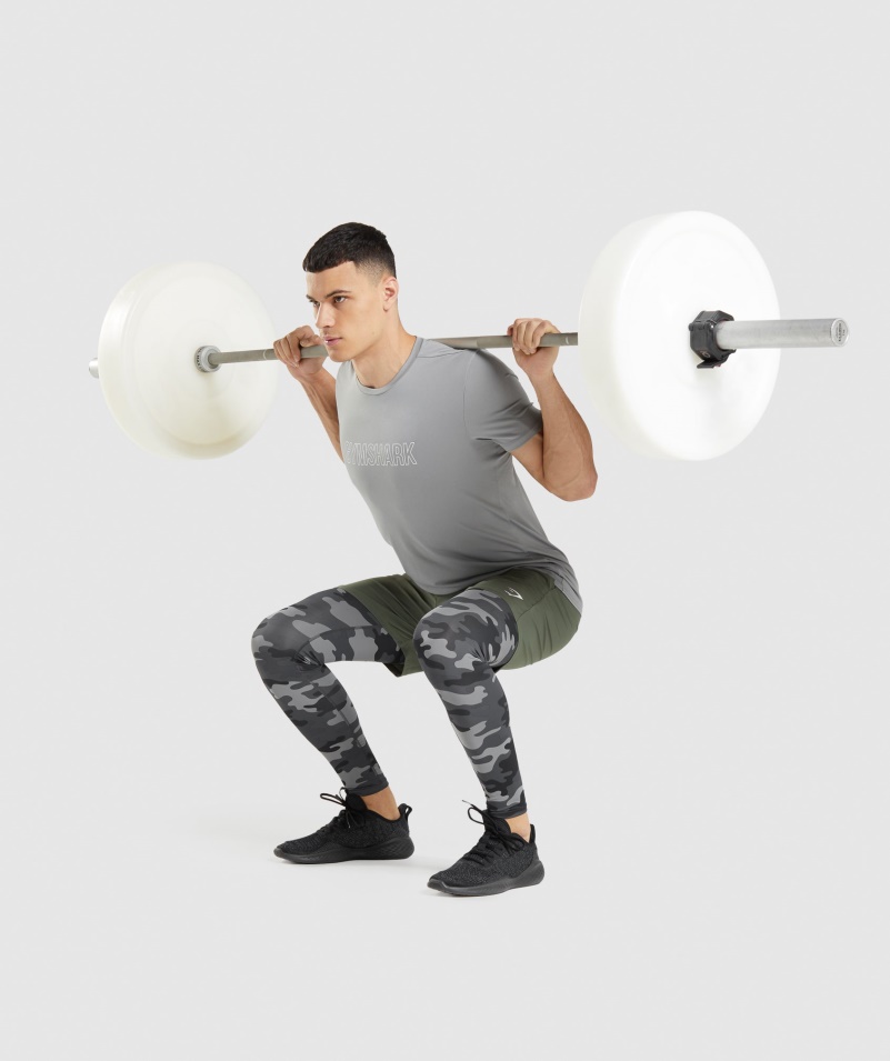 Gymshark Element Baselayer Legíny Sivá Potlač