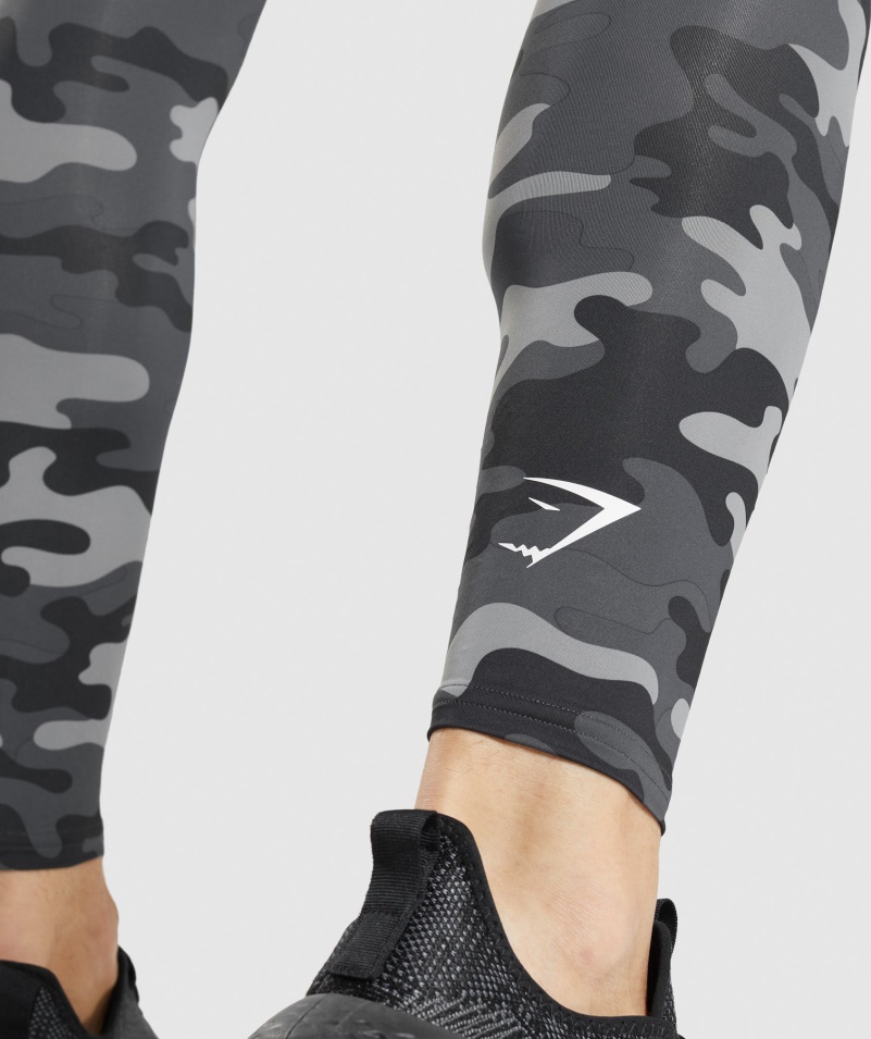 Gymshark Element Baselayer Legíny Sivá Potlač