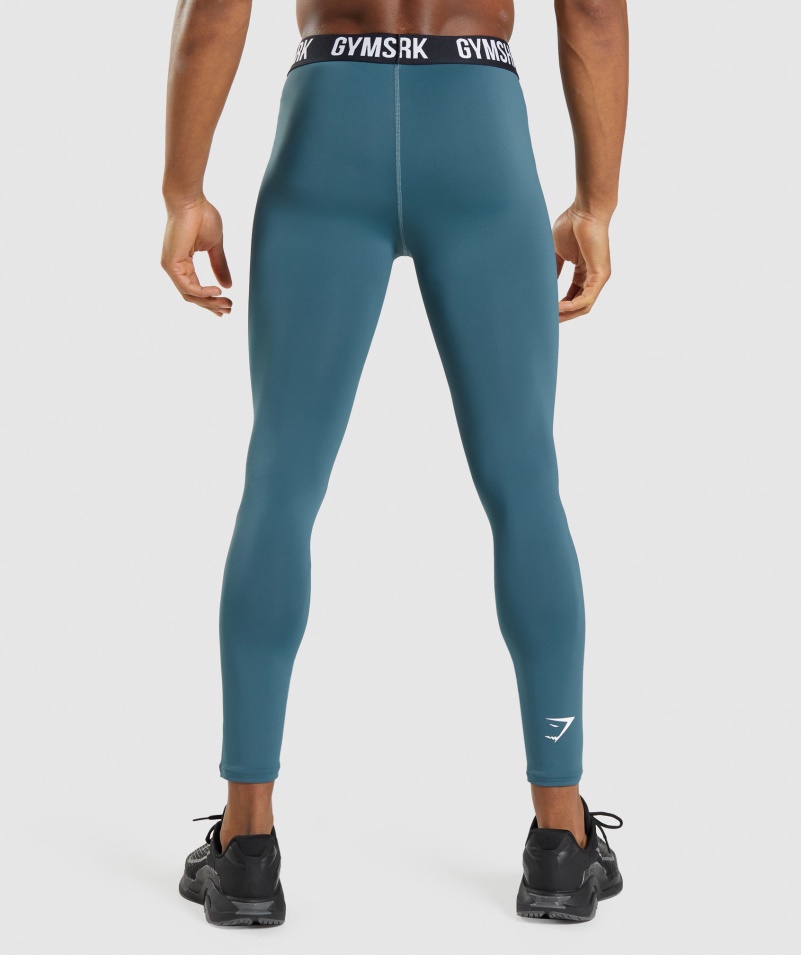 Gymshark Element Baselayer Legíny Toskánske Modrozelené