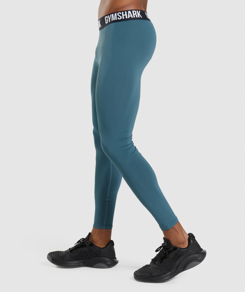 Gymshark Element Baselayer Legíny Toskánske Modrozelené